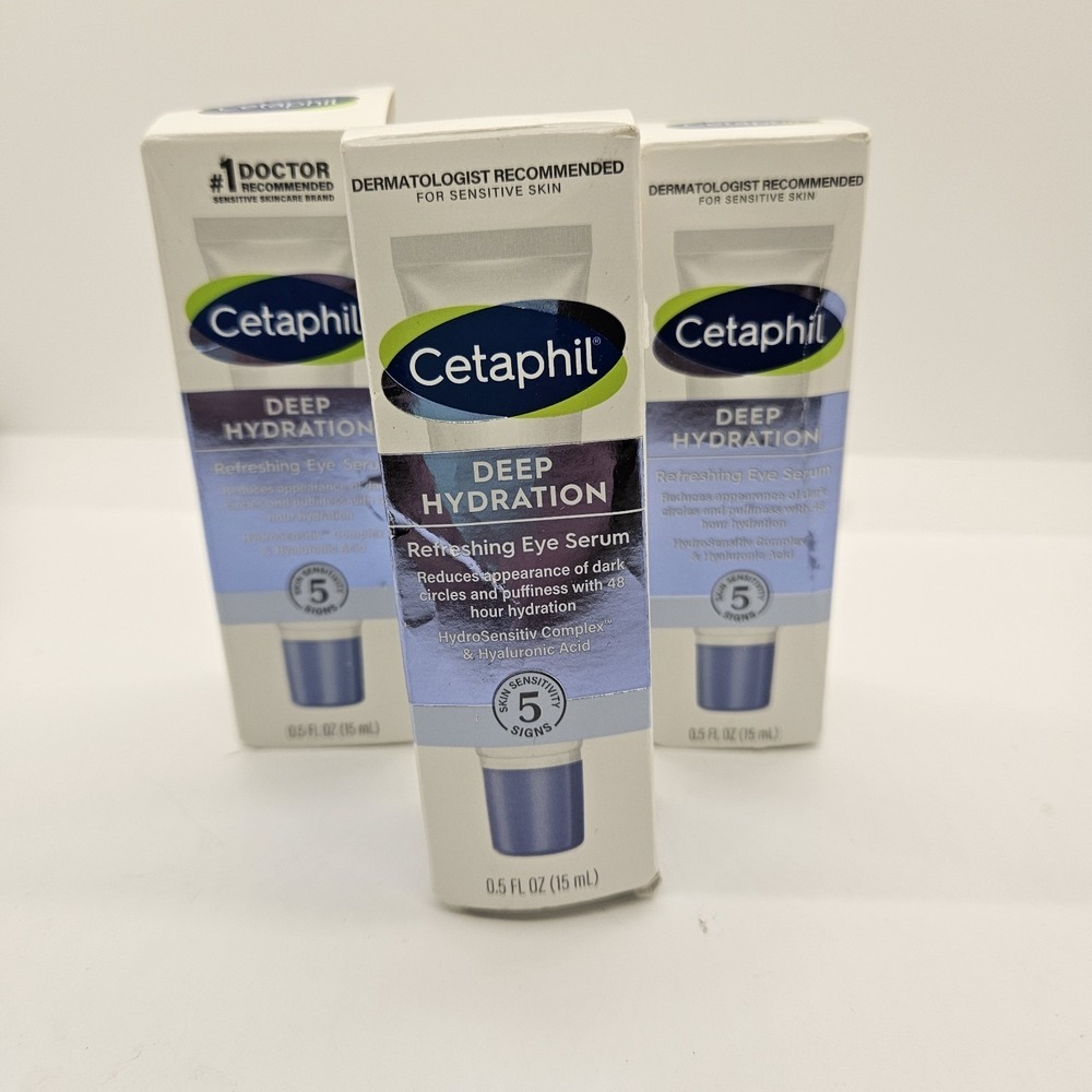 Cetaphil Deep Hydration Refreshing Eye Serum 0.5oz Lot of 3‎